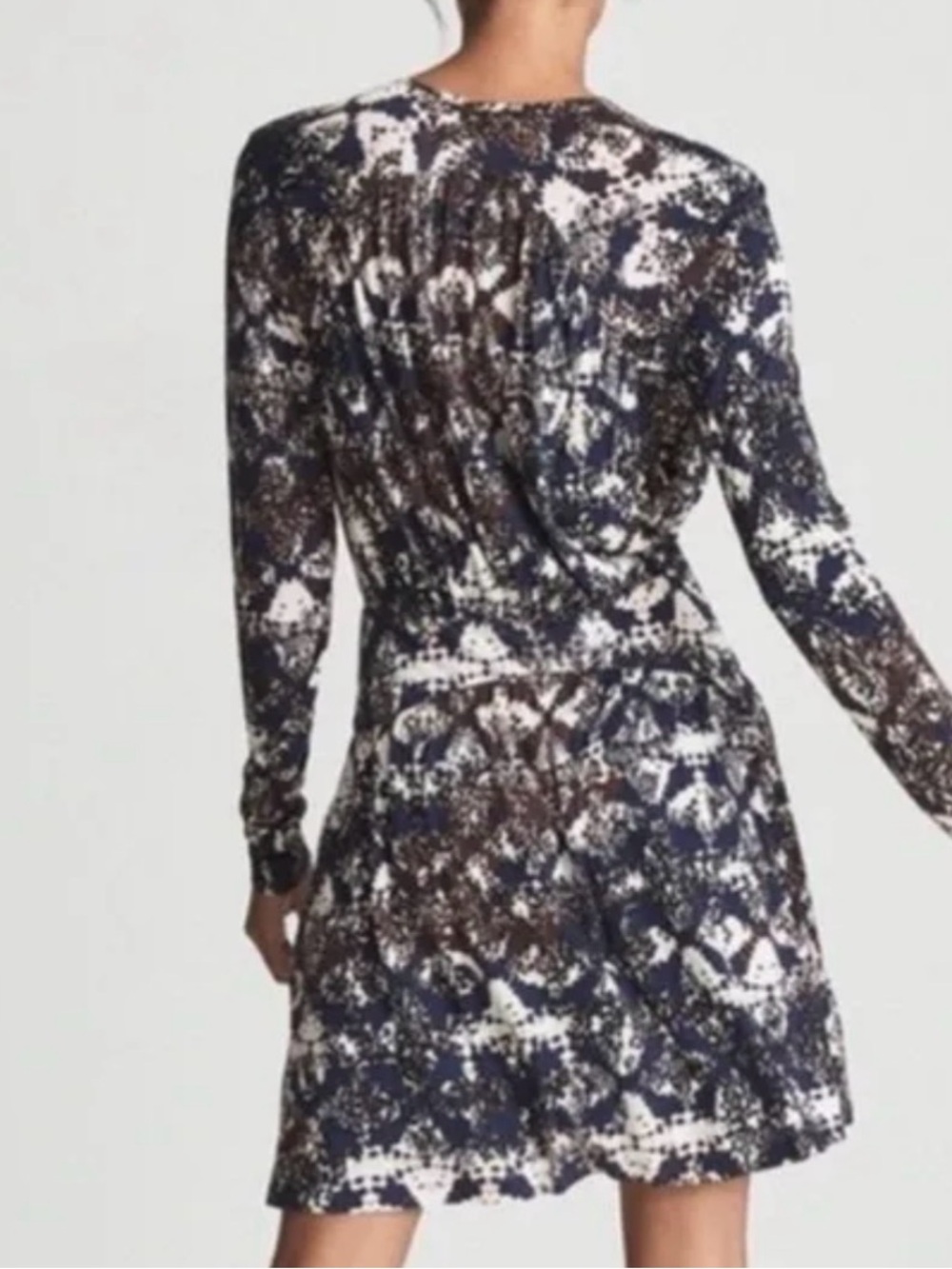 Reiss NWT Antonia printed Jersey Dress. Size 4. Black cream, browns - Picture 10 of 10